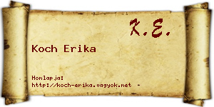 Koch Erika névjegykártya